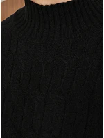 Dámske sveterové minišaty s rolákom, čierne, FashionStreet MY2604 Dámske sveterové minišaty s rolákom, čierne, FashionStreet MY2604