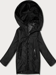 Dámska ľahká prešívaná bunda s kapucňou Goodlookin Black (B8588-1)