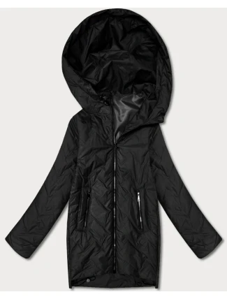 Dámska ľahká prešívaná bunda s kapucňou Goodlookin Black (B8588-1)