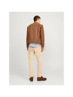 Jack&Jones bunda zo syntetického semišu JJEDYLAN CLEAN JACKET NOOS 12261197 COGNAC
