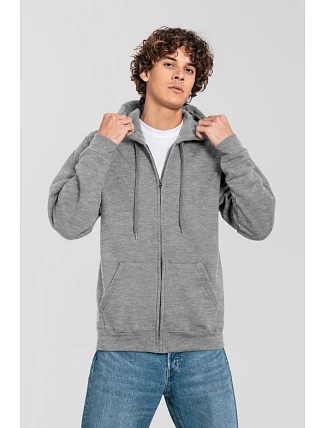 Fruit of the Loom Iconic Premium Hooded Sweat Jacket Mikina s kapucňou z hrubej bavlny 16.2286 athletic heather Fruit of the Loom Iconic Premium Hooded Sweat Jacket Mikina s kapucňou z hrubej bavlny 16.2286 athletic heather