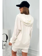 Set 3 v 1 mikina, top a krátke legíny ecru