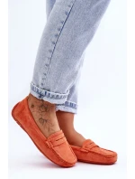 Damskie Zamszowe Mokasyny Pomarańczowe Lenvie