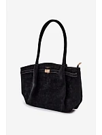 Shopper kabelka z eko semiše Černá Elleea
