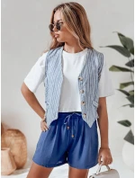 Dámske látkové šortky SUMMER TRIP blue FashionStreet SY0434 Dámske látkové šortky SUMMER TRIP blue FashionStreet SY0434