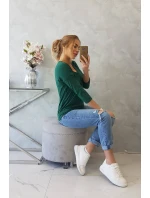 Blúzka s výstrihom do V zelená