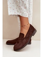 Dámske mokasíny Loafersy z ekologického semišu v čokoládovej farbe Laisie Dámske mokasíny Loafersy z ekologického semišu v čokoládovej farbe Laisie