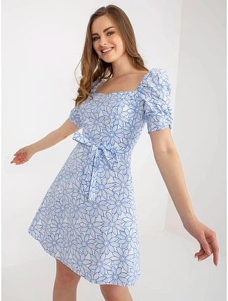 Dámske šaty LK SK 509002.03P bielo-modré – FPrice Dámske šaty LK SK 509002.03P bielo-modré – FPrice