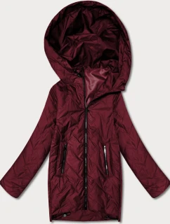 Dámska ľahká prešívaná bunda s kapucňou Goodlookin Dark Red (B8588-27)