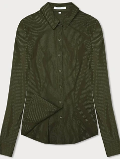 Dámska strieborná pruhovaná khaki košeľa (AWT0111)