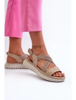 Lekkie Damskie Wygodne Sandały Na Rzep Beżowe Ceclea Lekkie Damskie Wygodne Sandały Na Rzep Beżowe Ceclea