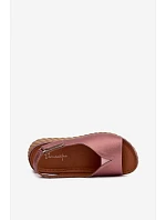 Sandále z pravej kože na platforme Maciejka L7633-25 rose gold