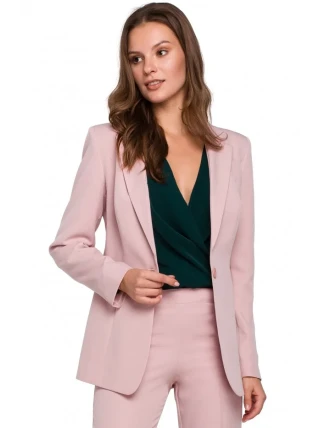 K036 Blejzer s jednou zadnou časťou - krepovo ružový