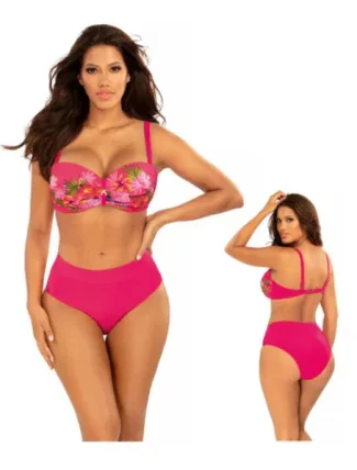 Dámske dvojdielne plavky Bali 2 S730BL2-1 tm. ružová-kvety - Self Dámske dvojdielne plavky Bali 2 S730BL2-1 tm. ružová-kvety - Self