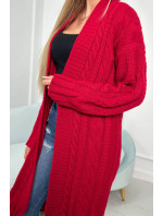 Kockovaný sveter v červenej väzbe