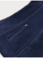 Tmavomodrá plyšová dámska vesta (HH003-50)