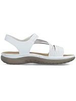 Pohodlné dámske sandále na suchý zips s gumičkami biele Rieker 64870-81 Pohodlné dámske sandále na suchý zips s gumičkami biele Rieker 64870-81