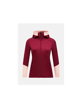 Dámska mikina s kapucňou Peak Performance Rider Essentials Zip Hood – vertical zenith/peach fuzz, veľkosť: M