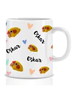 Personalizovaný klasický biely keramický hrnček s objemom 300 ml s motívom domácich miláčikov Personalizovaný klasický biely keramický hrnček s objemom 300 ml s motívom domácich miláčikov