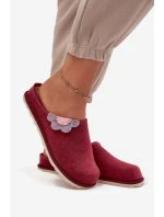 Kapcie Damskie Z Kwiatkiem Inblu CS000043 Bordowe