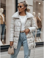 Dámsky prešívaný kabát LONDON PREMIUM béžový FashionStreet TY3162 Dámsky prešívaný kabát LONDON PREMIUM béžový FashionStreet TY3162