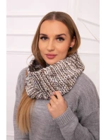 KN16 Dámska čiapka ecru+mocca