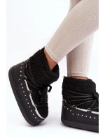 Damskie Ocieplane Śniegowce Czarne Rohes