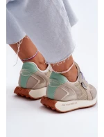 Sneakersy Damskie Na Platformie Memory Foam System Big Star NN274681 Beżowe