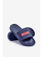 Klapki Męskie Z Logo Big Star OO174029 Granatowe