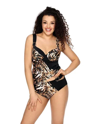 Dámske plavky Tankiny ST-21 Black with Brown - Ava Dámske plavky Tankiny ST-21 Black with Brown - Ava