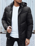 Pánska zimná bunda s odnímateľnou kapucňou čierna FashionStreet TX4833