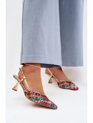 Dámské Plecione Sandály na podpatku vícebarevné Selinae
