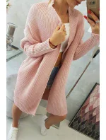 Sveter s netopierími rukávmi púdrovo ružový