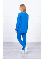 Súprava s oversize blúzkou nevädzovej modrej farby