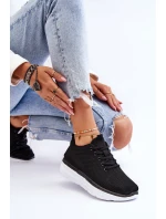 Damskie Sznurowane Buty Sportowe Czarne Lavarone