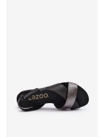 Zazoo 40141 Kožené sandále na suchý zips Black Zazoo 40141 Kožené sandále na suchý zips Black