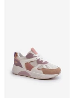 Sneakersy Damskie Na Platformie Fioletowe Lenivia
