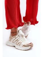 Sneakersy Damskie Biało-Złote Ahmani