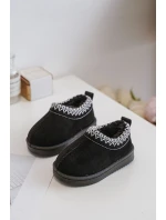 Śniegowce Botki Dziecięce Na Platformie Ocieplane Futerkiem Czarne Vilabria