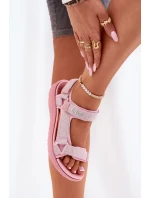 Dámske sandále na zips Material Dry Lee Cooper LCW-25-34-3561L Pink Dámske sandále na zips Material Dry Lee Cooper LCW-25-34-3561L Pink
