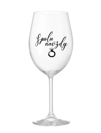 SPOLU NAVŽDY - čirá sklenice na víno 350 ml