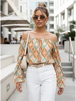 Dámska pruhovaná blúzka SPRIAN hnedá FashionStreet RY2463 Dámska pruhovaná blúzka SPRIAN hnedá FashionStreet RY2463