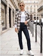 Dámske skinny džínsy s vysokým pásom, tmavomodré, FashionStreet UY3097