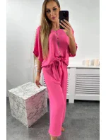Súprava blúzky a nohavíc ružovej farby