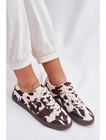 Dámske tenisky s aplikáciami Big Star TT274369 White-brown Dámske tenisky s aplikáciami Big Star TT274369 White-brown