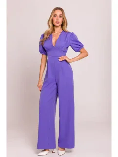 M852 Kombinéza s puzdrovými rukávmi - svetlo fialová