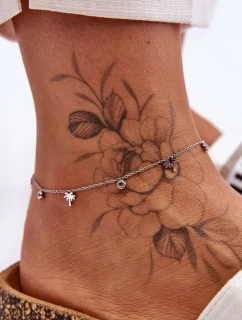 Módní nánožník s kubickými zirkony a dlaněmi stříbrne