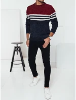 Pánsky pruhovaný tmavomodrý sveter FashionStreet WX2229
