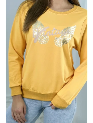 Mikina s horčicovou potlačou