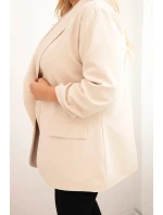 Dámske elegantné sako nadmernej veľkosti béžová Dámske elegantné sako nadmernej veľkosti béžová